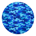 Blue Camouflage Print Round Blanket