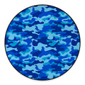 Blue Camouflage Print Round Floor Mat