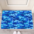 Blue Camouflage Print Rubber Doormat