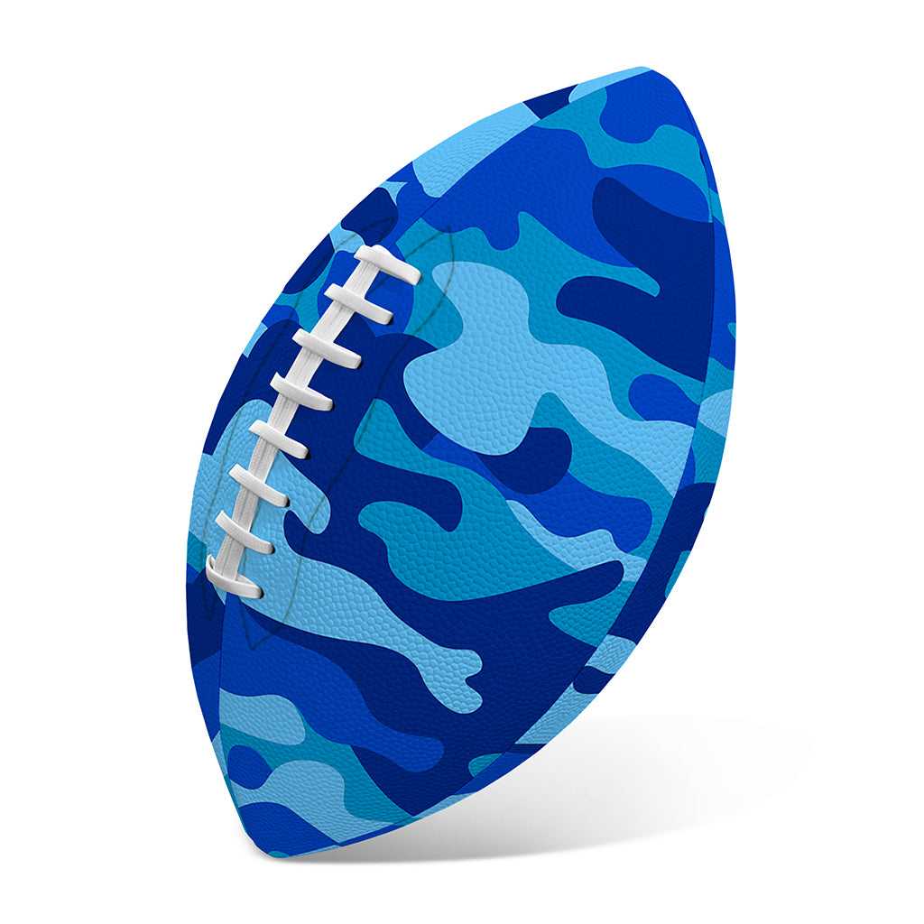 Blue Camouflage Print Rugby Ball
