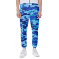 Blue Camouflage Print Joggers