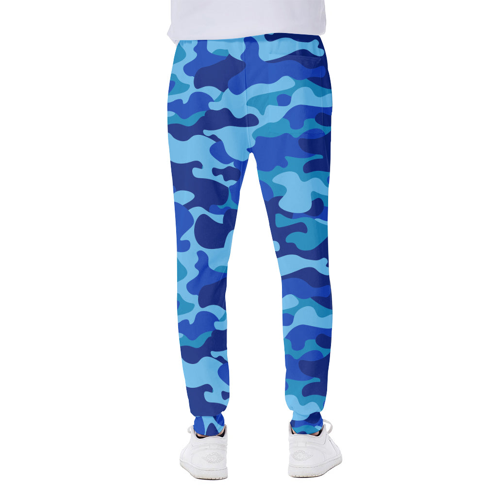 Blue Camouflage Print Scuba Joggers