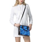 Blue Camouflage Print Shoulder Handbag
