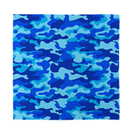 Blue Camouflage Print Silk Bandana