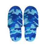 Blue Camouflage Print Slippers