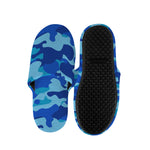 Blue Camouflage Print Slippers