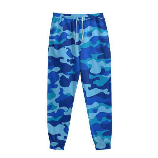 Blue Camouflage Print Sweatpants