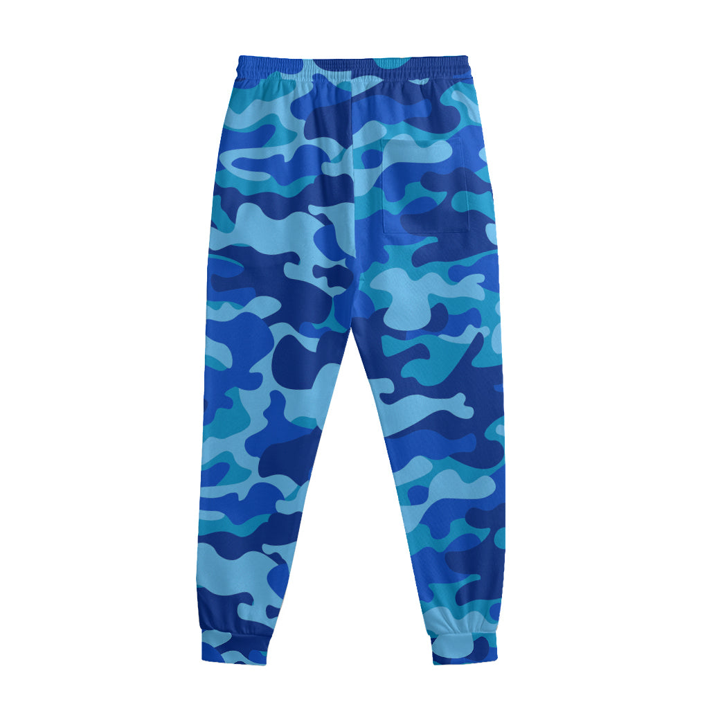 Blue Camouflage Print Sweatpants