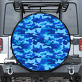 Blue Camouflage Print Tire Cover