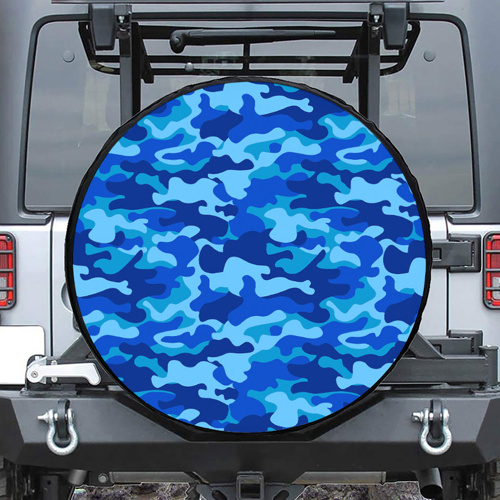 Blue Camouflage Print Tire Cover