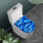 Blue Camouflage Print Toilet Lid Cover