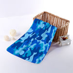 Blue Camouflage Print Towel