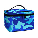 Blue Camouflage Print Travel Makeup Bag