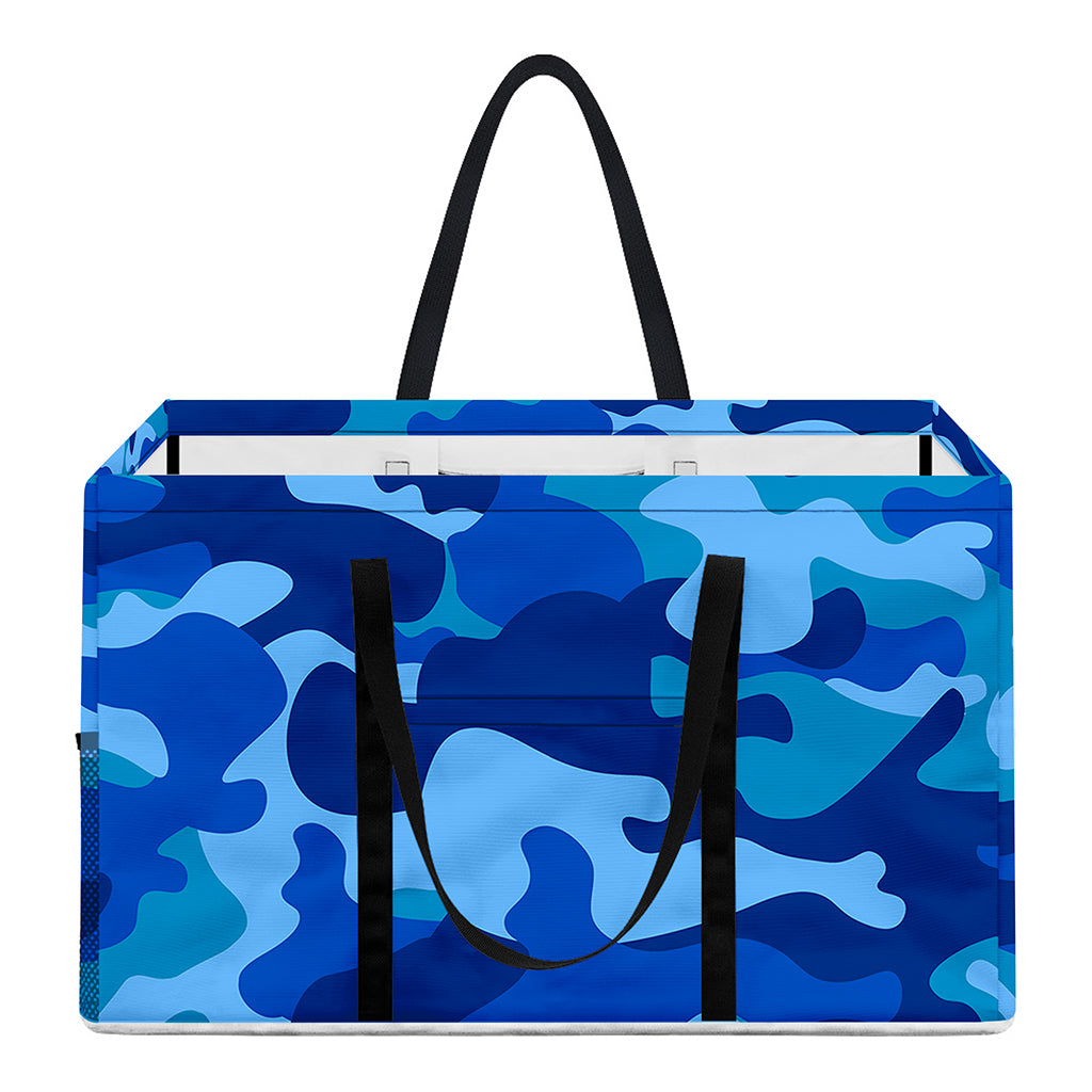 Blue Camouflage Print Utility Tote Bag