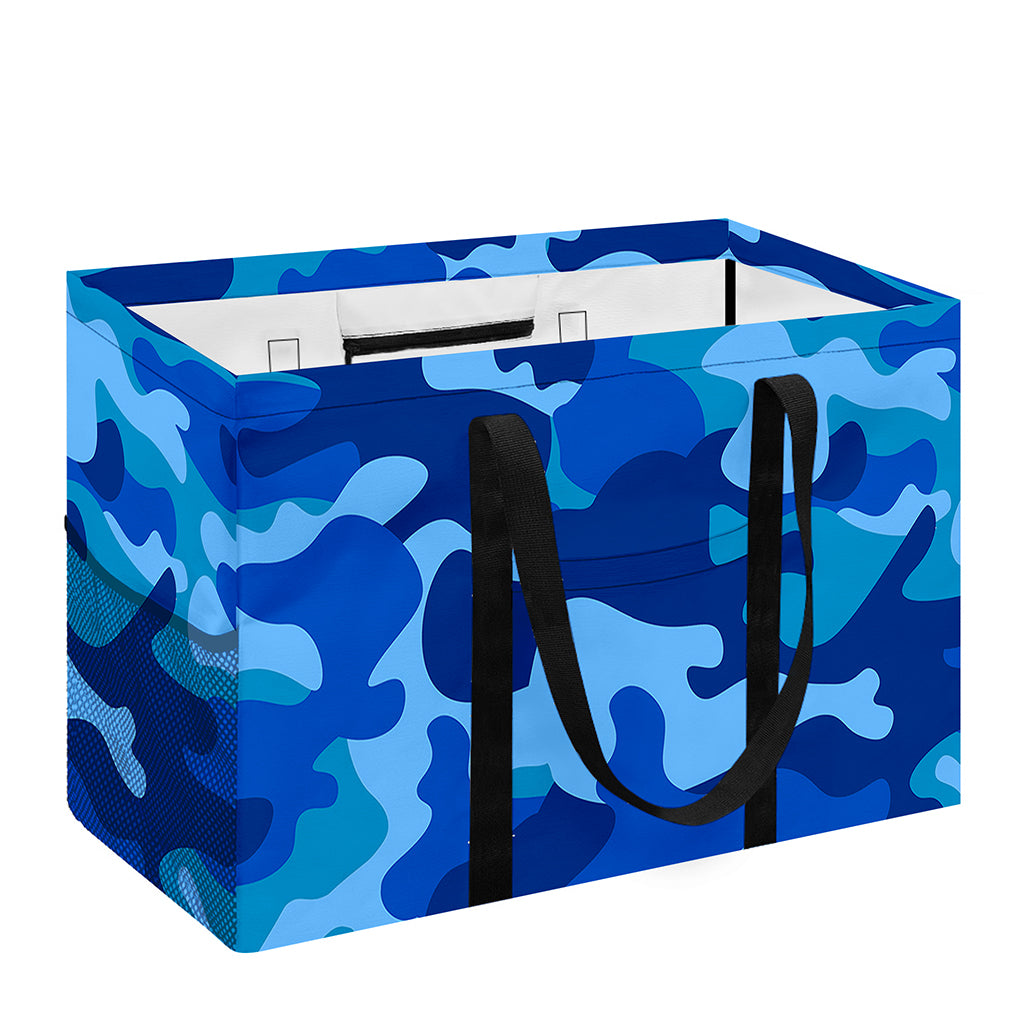Blue Camouflage Print Utility Tote Bag