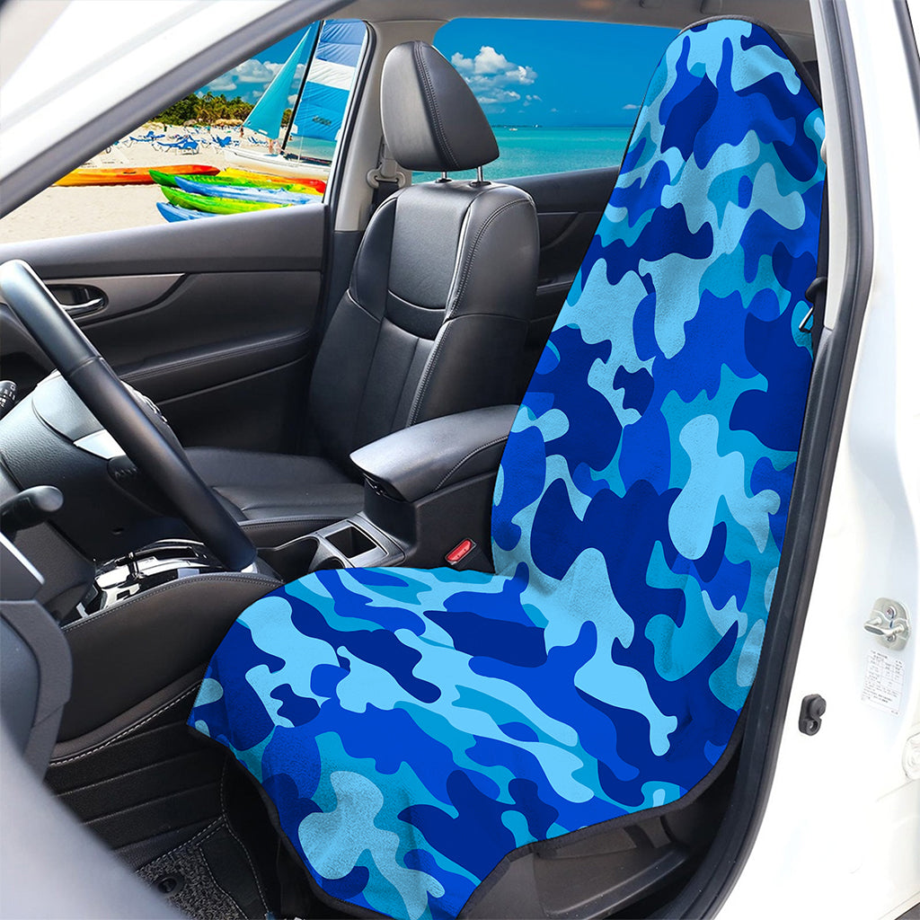 Blue Camouflage Print Waterproof Car Seat Cover