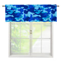 Blue Camouflage Print Window Valance