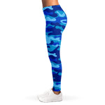 Blue Camouflage Print Women's Leggings