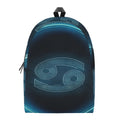 Blue Cancer Zodiac Sign Print School Backpack