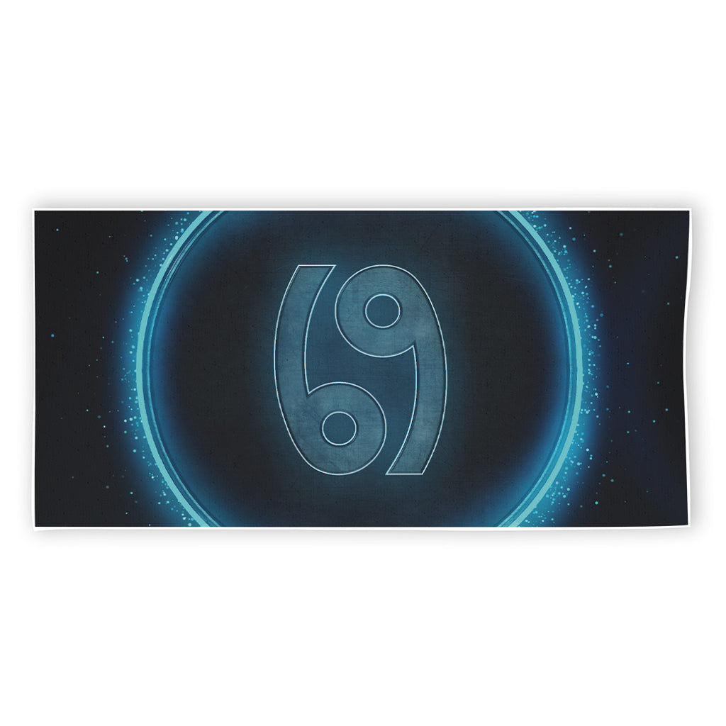 Blue Cancer Zodiac Sign Print Beach Towel