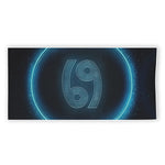 Blue Cancer Zodiac Sign Print Beach Towel