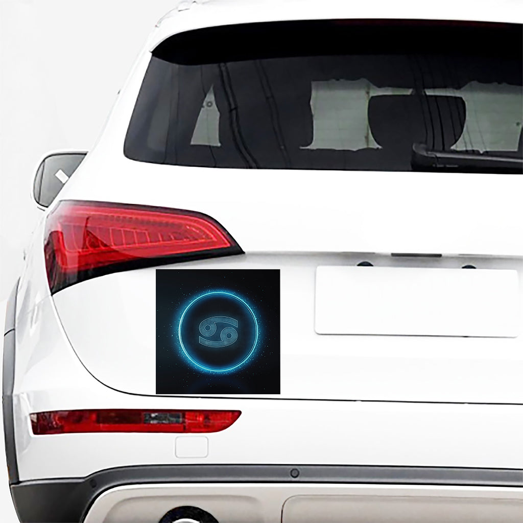 Blue Cancer Zodiac Sign Print Car Sticker