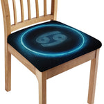 Blue Cancer Zodiac Sign Print Chair Cushion Cover