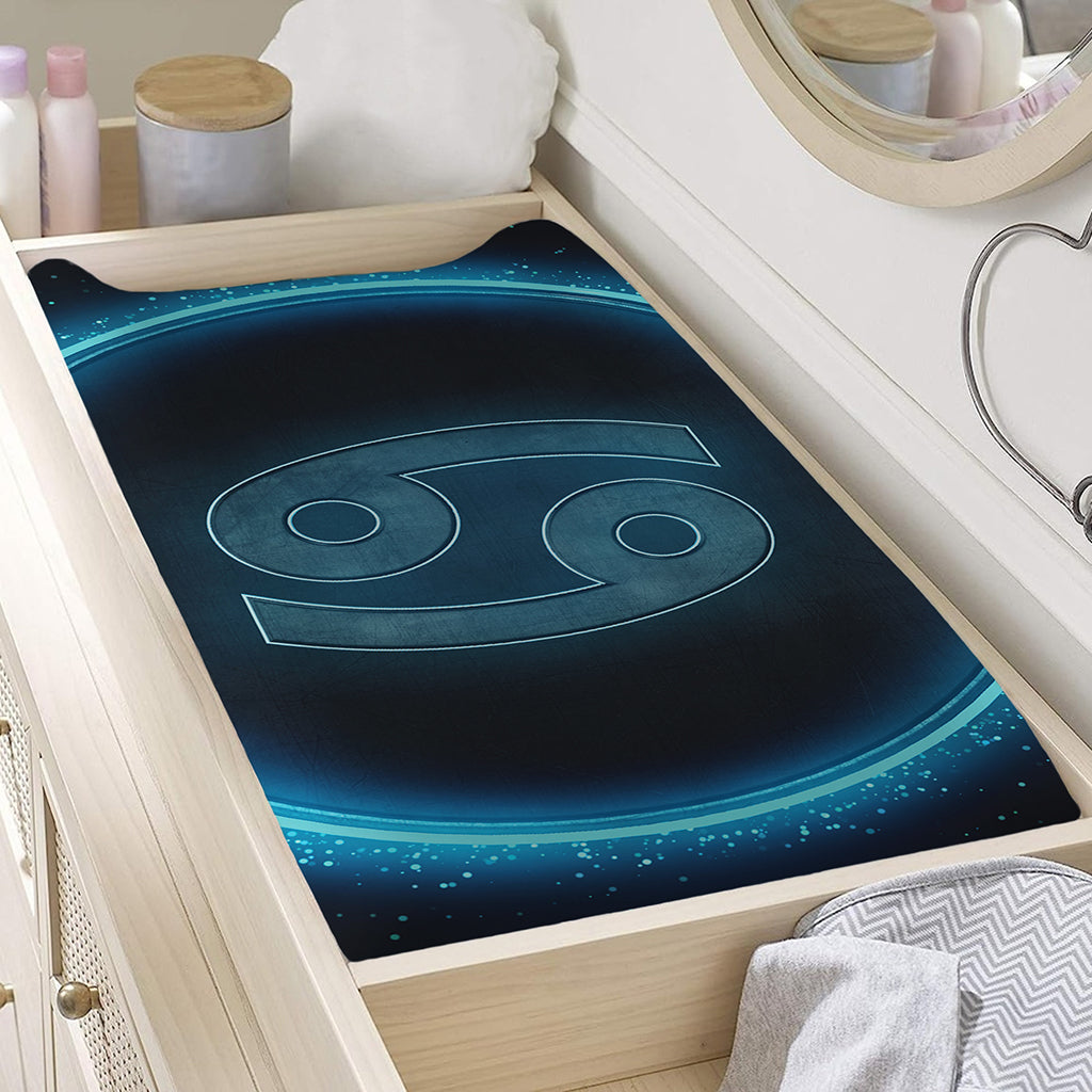 Blue Cancer Zodiac Sign Print Changing Pad Cover