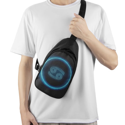Blue Cancer Zodiac Sign Print Chest Bag
