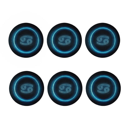 Blue Cancer Zodiac Sign Print Coaster Set