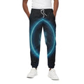 Blue Cancer Zodiac Sign Print Cotton Sweatpants