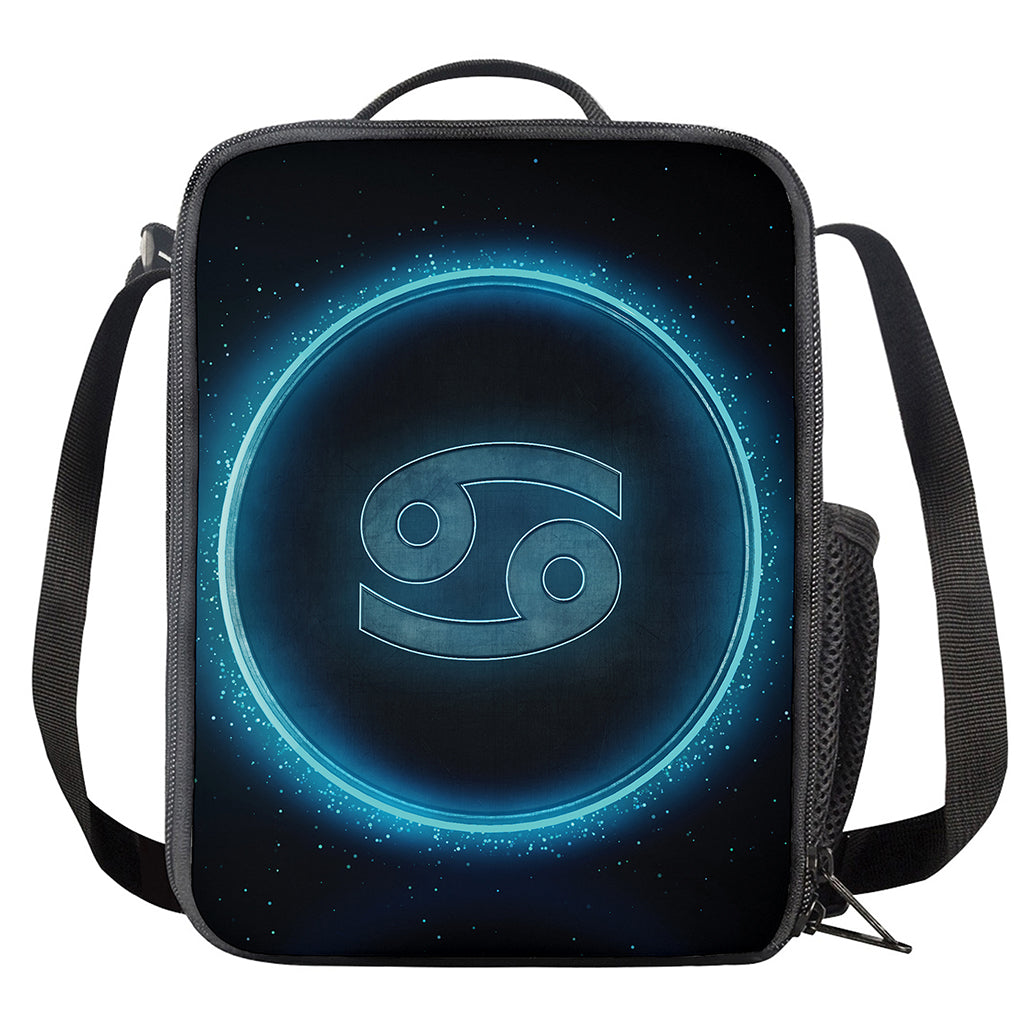 Blue Cancer Zodiac Sign Print Crossbody Lunch Bag