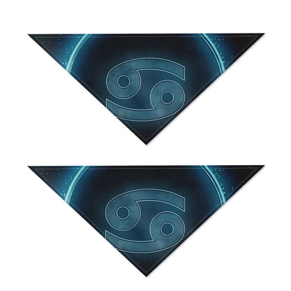 Blue Cancer Zodiac Sign Print Dog Bandana