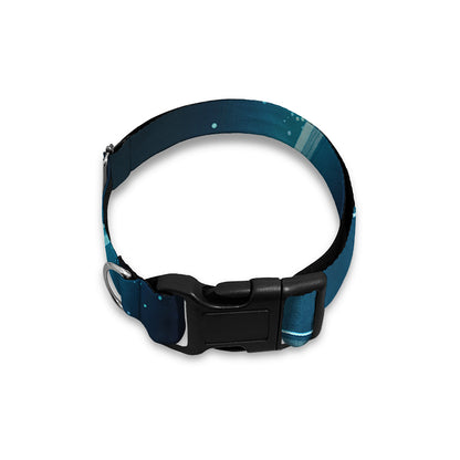 Blue Cancer Zodiac Sign Print Dog Collar