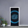 Blue Cancer Zodiac Sign Print Door Sticker