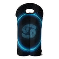 Blue Cancer Zodiac Sign Print Double Neoprene Wine Tote
