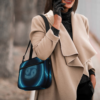 Blue Cancer Zodiac Sign Print Double Strap Bible Bag