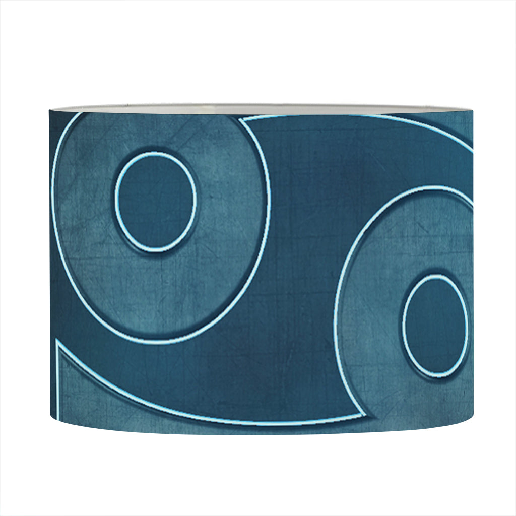 Blue Cancer Zodiac Sign Print Drum Lamp Shade