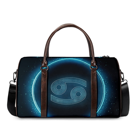 Blue Cancer Zodiac Sign Print Duffle Bag