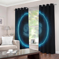 Blue Cancer Zodiac Sign Print Extra Wide Grommet Curtains