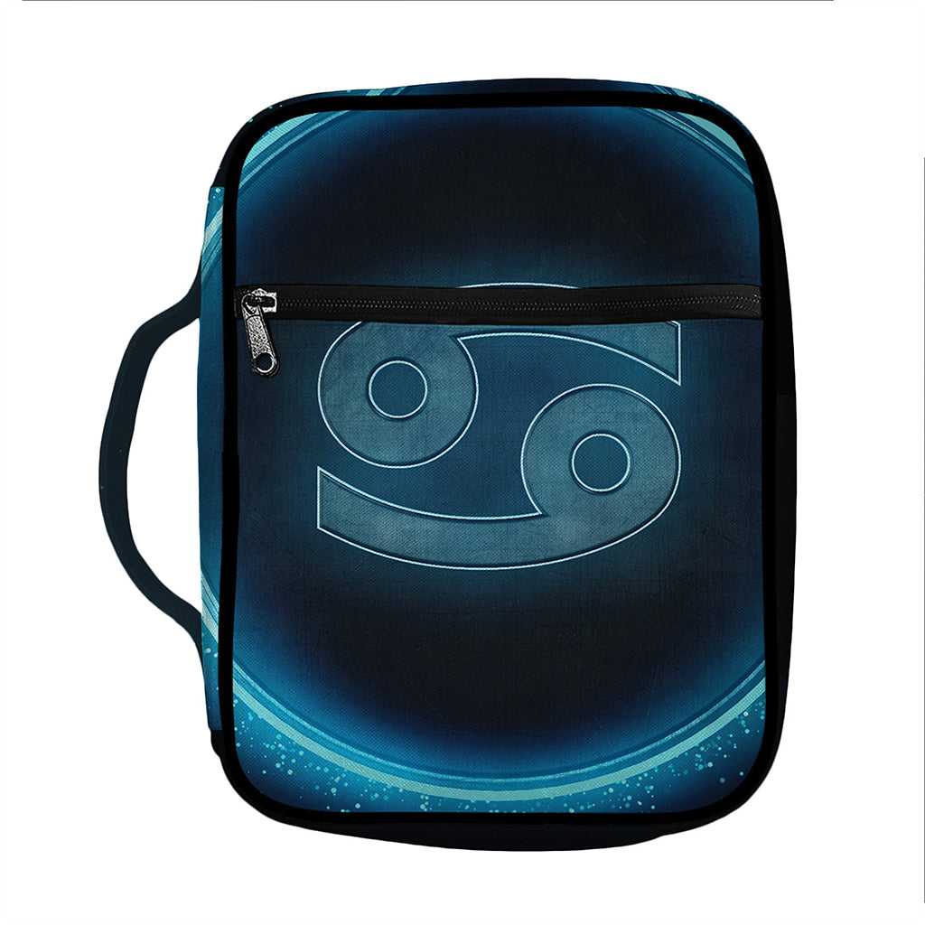 Blue Cancer Zodiac Sign Print Front Pocket Bible Bag