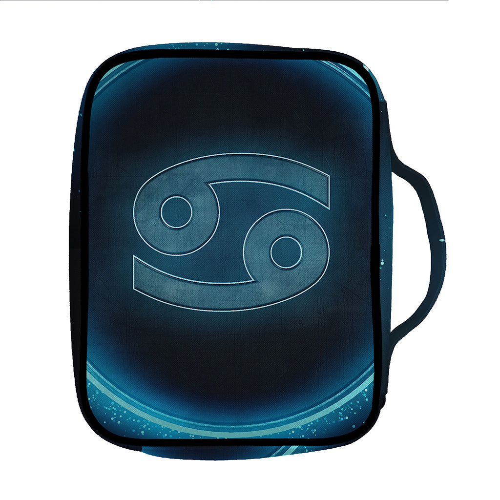 Blue Cancer Zodiac Sign Print Front Pocket Bible Bag