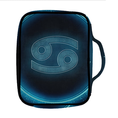 Blue Cancer Zodiac Sign Print Front Pocket Bible Bag