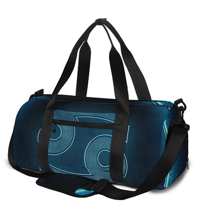 Blue Cancer Zodiac Sign Print Gym Bag
