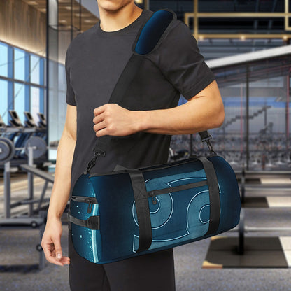 Blue Cancer Zodiac Sign Print Gym Bag