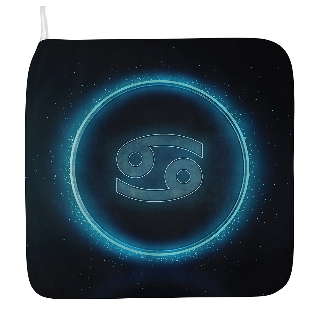 Blue Cancer Zodiac Sign Print Hand Towel