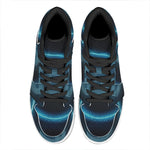 Blue Cancer Zodiac Sign Print High Top Leather Sneakers