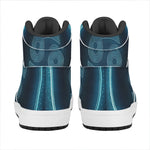 Blue Cancer Zodiac Sign Print High Top Leather Sneakers