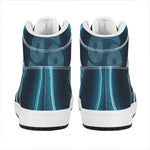 Blue Cancer Zodiac Sign Print High Top Leather Sneakers