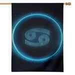 Blue Cancer Zodiac Sign Print House Flag